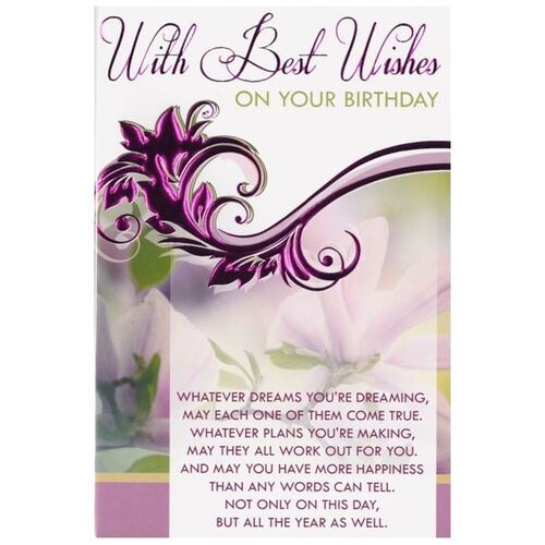 CARD BIRTHDAY WITH BEST WISHES