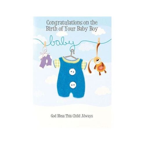 BABY BOY CONGRATULATIONS CARD 3D