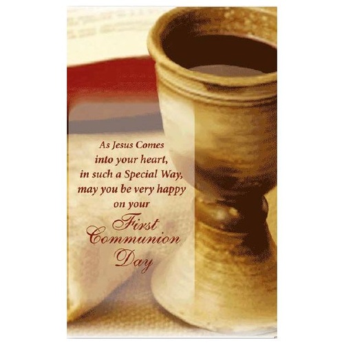 FIRST COMMUNION CARD WITH CHALICE - HOLOGRAPHIC 