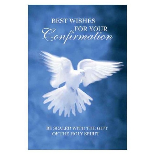 CONFIRMATION CARD 3D BEST WISHES - BLUE