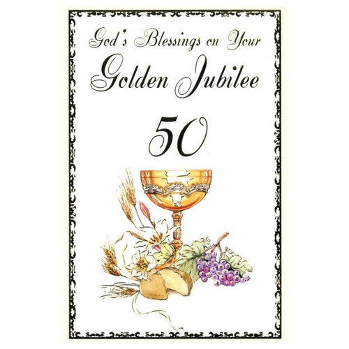 GODS BLESSING ON YOUR GOLDEN JUBILEE 50TH CARD