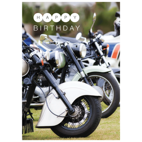BIRTHDAY CARD - MOTORBIKE LINEUP