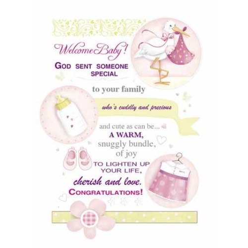 WELCOME BABY GIRL CARD