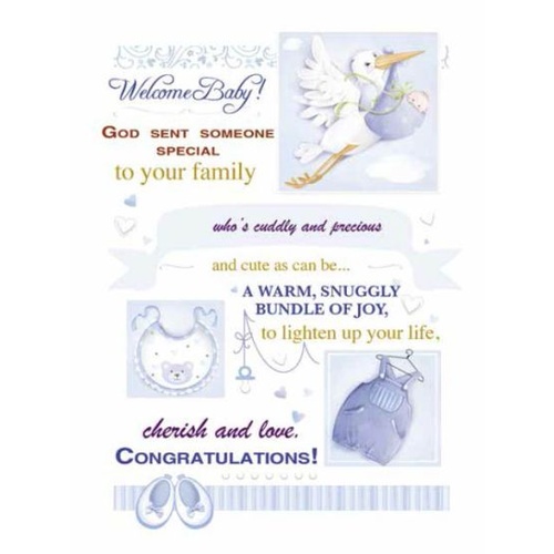 WELCOME BABY BOY CARD
