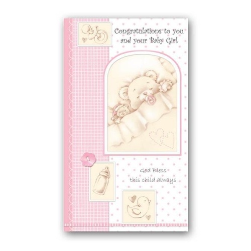 BABY CONGRATULATIONS GIRL CARD