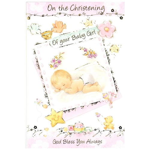 CHRISTENING OF YOUR BABY GIRL CARD