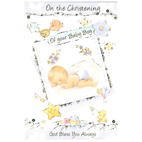 CHRISTENING OF YOUR BABY BOY CARD