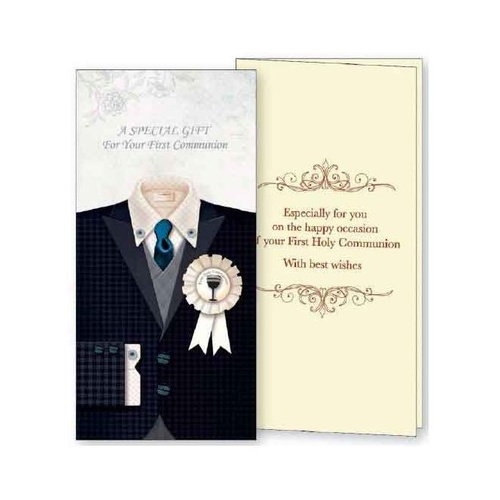 DELUXE HANDCRAFTED GIFT WALLET - BOY FIRST COMMUNION CARD
