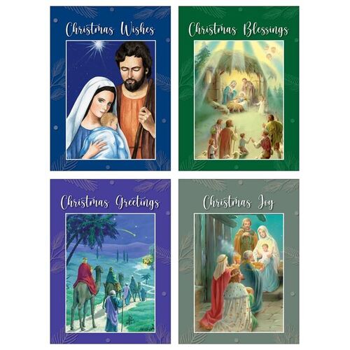 BUDGET RELIGIOUS CHRISTMAS CARDS - BORDER PACK 8