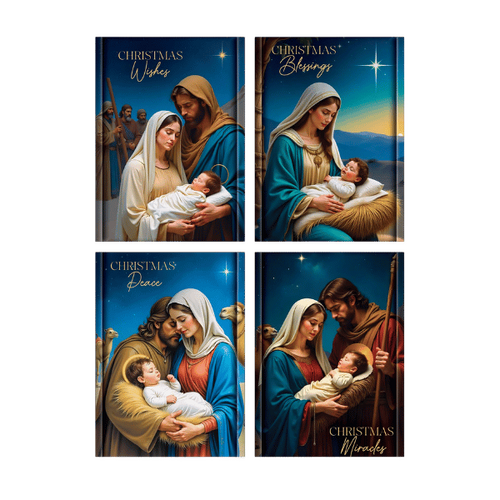 BUDGET RELIGIOUS CHRISTMAS CARDS - HOLY FAMILY PACK 8