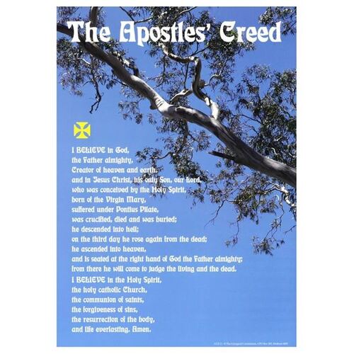 CERTIFICATE RCIA WITH APOSTLES CREED ON BLUE SKY BACKGROUND