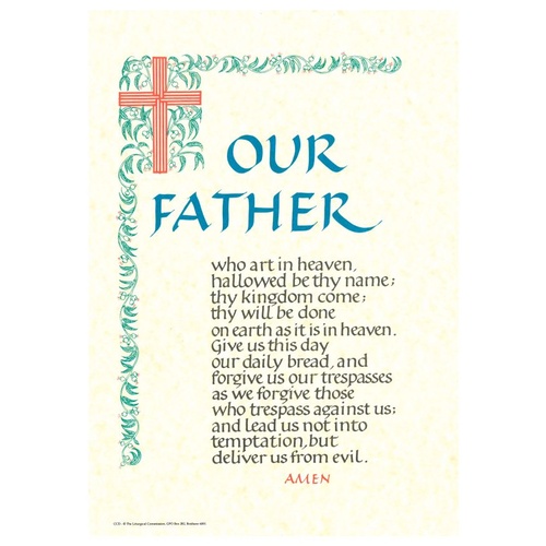 CERTIFICATE RCIA WITH OUR FATHER ON PARCHMENT PAPER