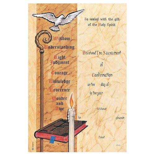 CERTIFICATE CONFIRMATION  ON TWO-TONED PARCHMENT PAPER