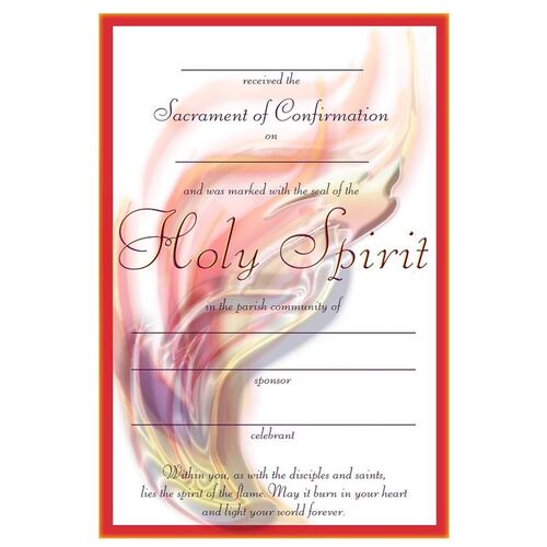CERTIFICATE CONFIRMATION WITH MULTI COLOURED FLAME IMAGE