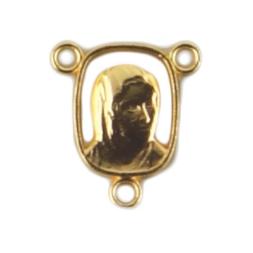 ROSARY CENTRE MARY/SACRED HEART JESUS 15MM GOLD