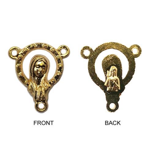 ROSARY CENTRE SACRED HEART MARY & JESUS 13MM GOLD