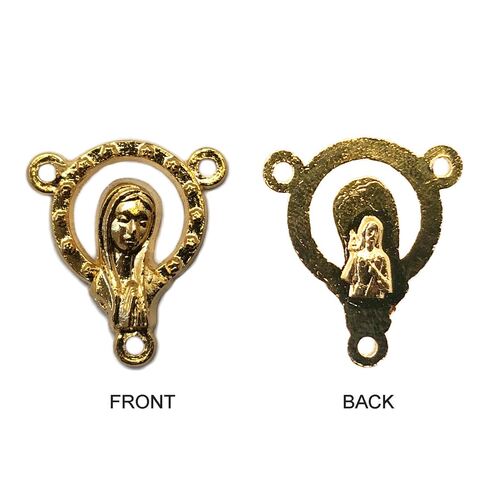ROSARY CENTRE IMMACULATE HEART MARY & JESUS 13MM GOLD