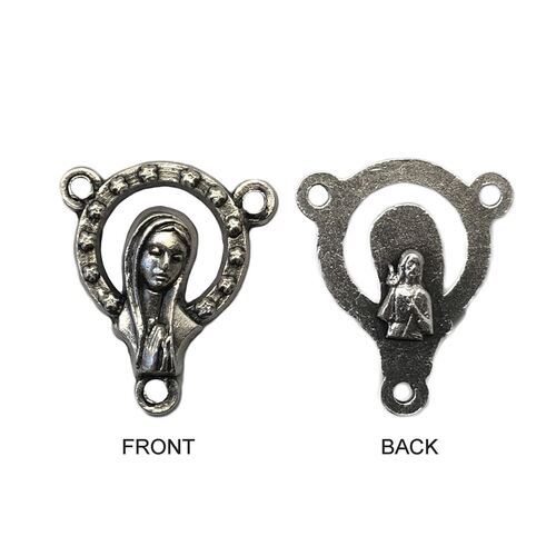 ROSARY CENTRE IMMACULATE HEART MARY & JESUS 13MM SILVER