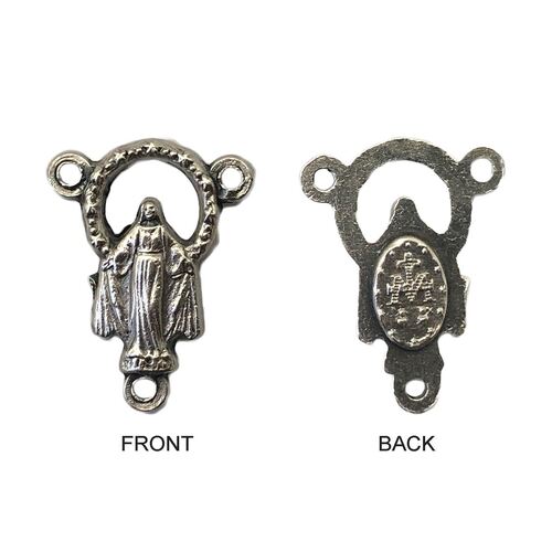 ROSARY CENTRE MIRACULOUS 15MM SILVER