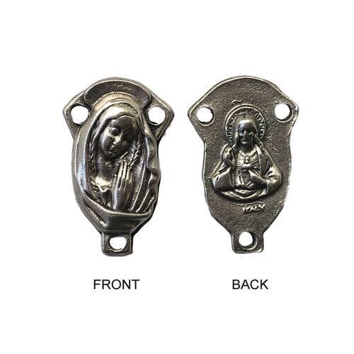 ROSARY CENTRE MARY 16MM SILVER