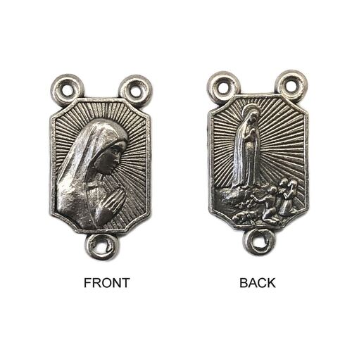 ROSARY CENTRE MARY/ OUR LADY OF FATIMA 10MM SILVER