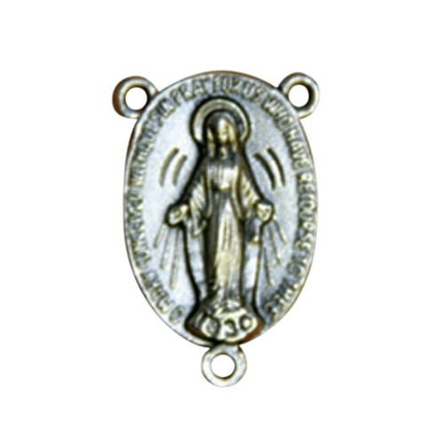 ROSARY CENTRE MIRACULOUS 15MM SILVER
