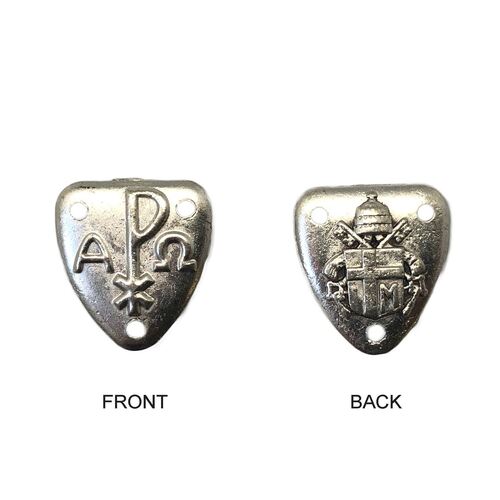 ROSARY CENTRE WITH PAX SYMBOL 15MM SILVER