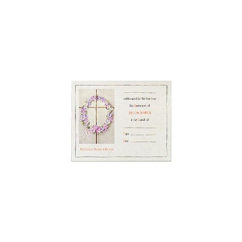 CERTIFICATE RECONCILIATION WITH AN IMAGE OF A CROSS AND WREATH  **Limited Stock**