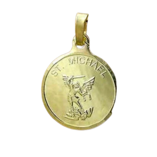 MEDAL ST MICHAEL 9ct GOLD 16mm