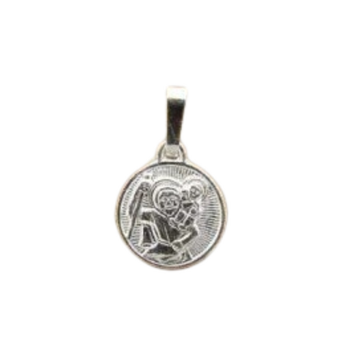 MEDAL  ST CHRISTOPHER STERLING SILVER 11mm BOXED