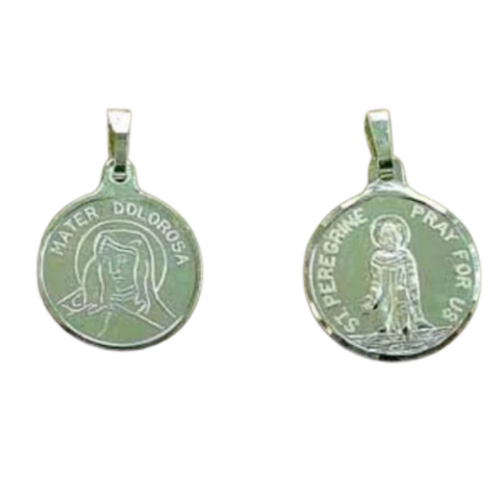 MEDAL ST PEREGRINE / MADONNA FINE SILVER 16mm BOXED