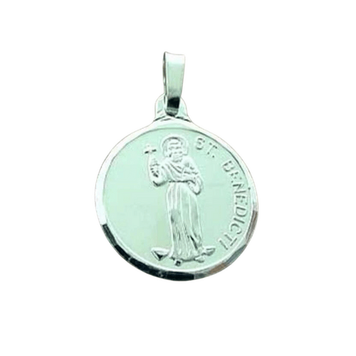 MEDAL ST BENEDICT STERLING SILVER 16mm BOXED