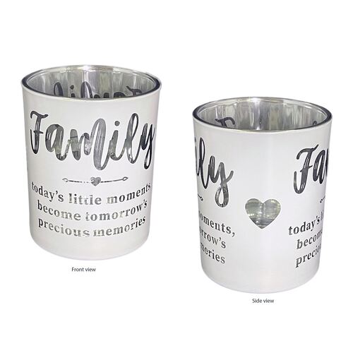 GLASS VOTIVE CANDLE HOLDER - FAMILY