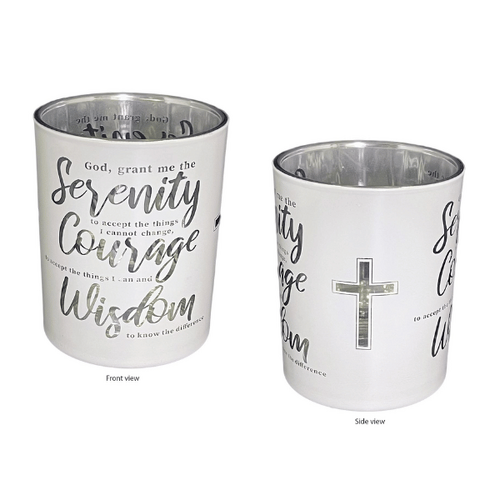 GLASS VOTIVE CANDLE HOLDER - SERENITY