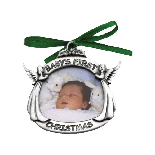 METAL CHRISTMAS ORNAMENT - BABY'S FIRST CHRISTMAS