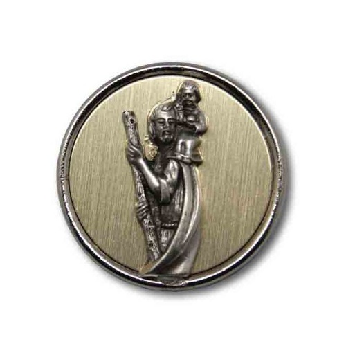CAR PLAQUE MAGNET ROUND St Christopher