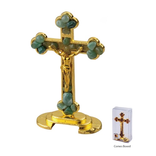 CRUCIFIX STANDING GEM AVENTURINE