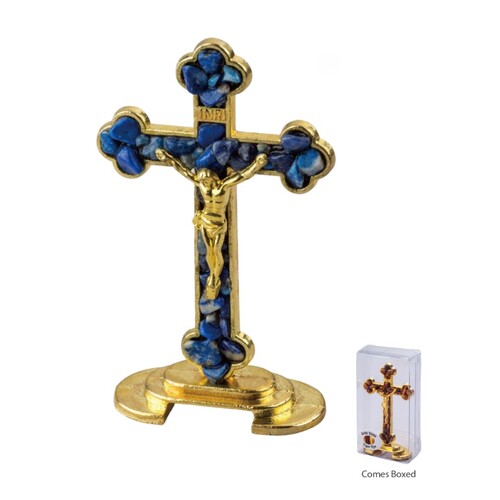CRUCIFIX STANDING GEM SODALITE