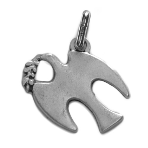CONFIRMATION DOVE PENDANT SILVER 28MM