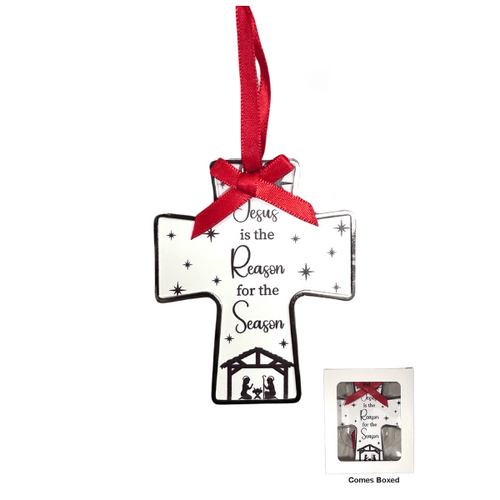 CROSS CHRISTMAS ORNAMENT - JESUS IS THE REASON