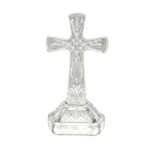 GLASS STANDING CROSS 175MM