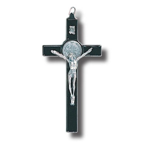 ST BENEDICT CRUCIFIX METAL BLACK 20cm