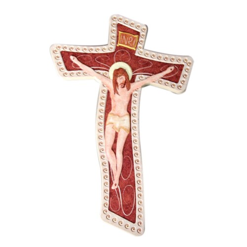 CRUCIFIX POLYMER RED 165 X 115MM