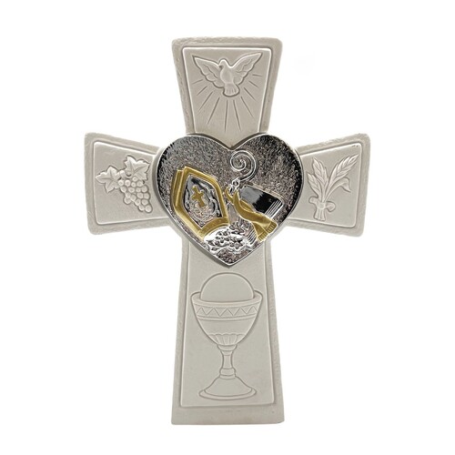 CONFIRMATION CROSS RESIN WITH HEART