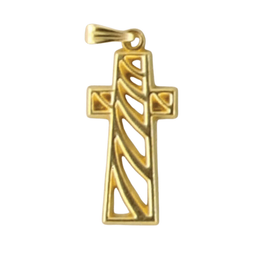 CROSS PENDANT GOLD 30MM