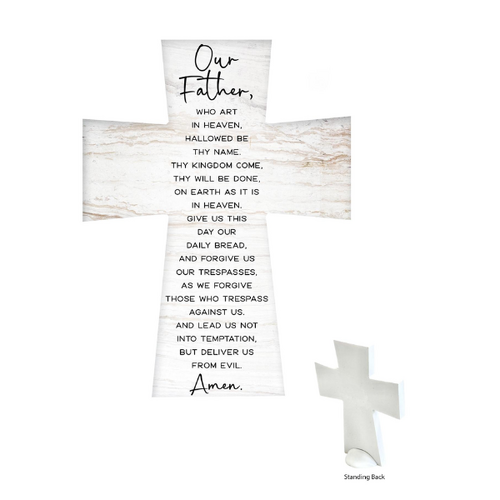 CERAMIC STANDING CROSS - OUR FATHER