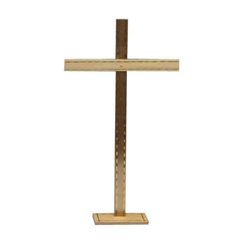 METAL CROSS WITH BASE GOLD 35cm X 20cm