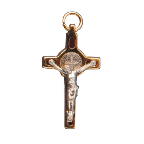 CRUCIFIX ST BENEDICT SMALL BRASS BOXED ASSORTED COLOURS