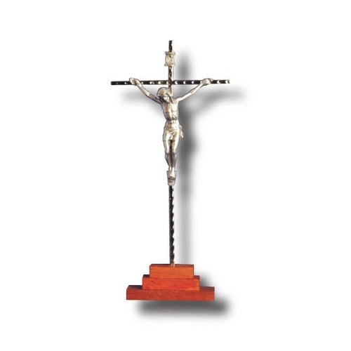 CRUCIFIX STANDING METAL 19cm X 9cm