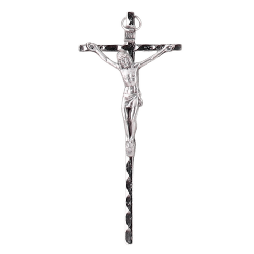 CRUCIFIX METAL SILVER 9cm